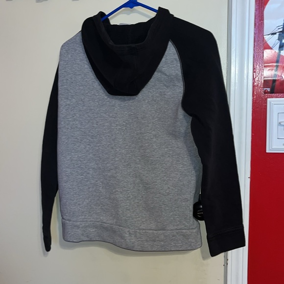 Gray Adidas hoodie- black sleeves, hood, and logo- - Picture 2 of 2